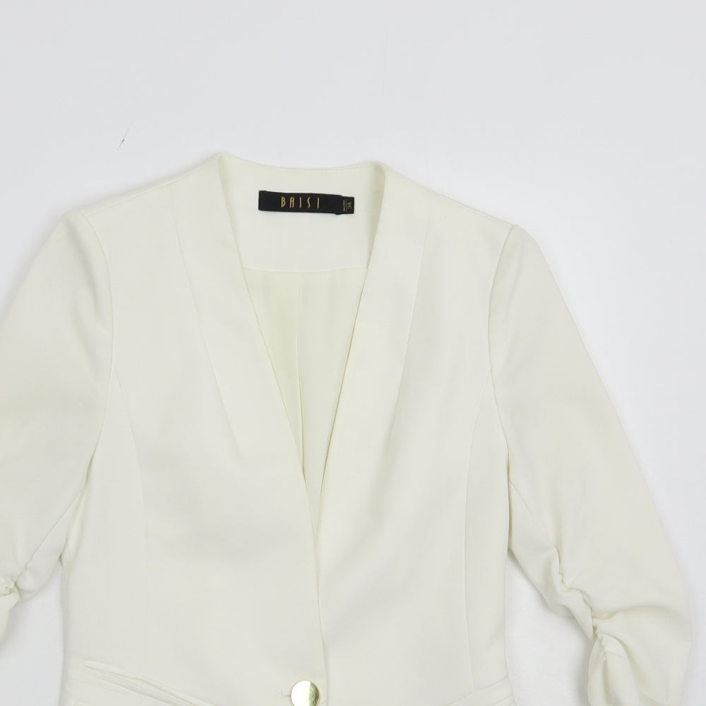 Baisi Womens Ivory   Jacket Blazer Size 6  Button