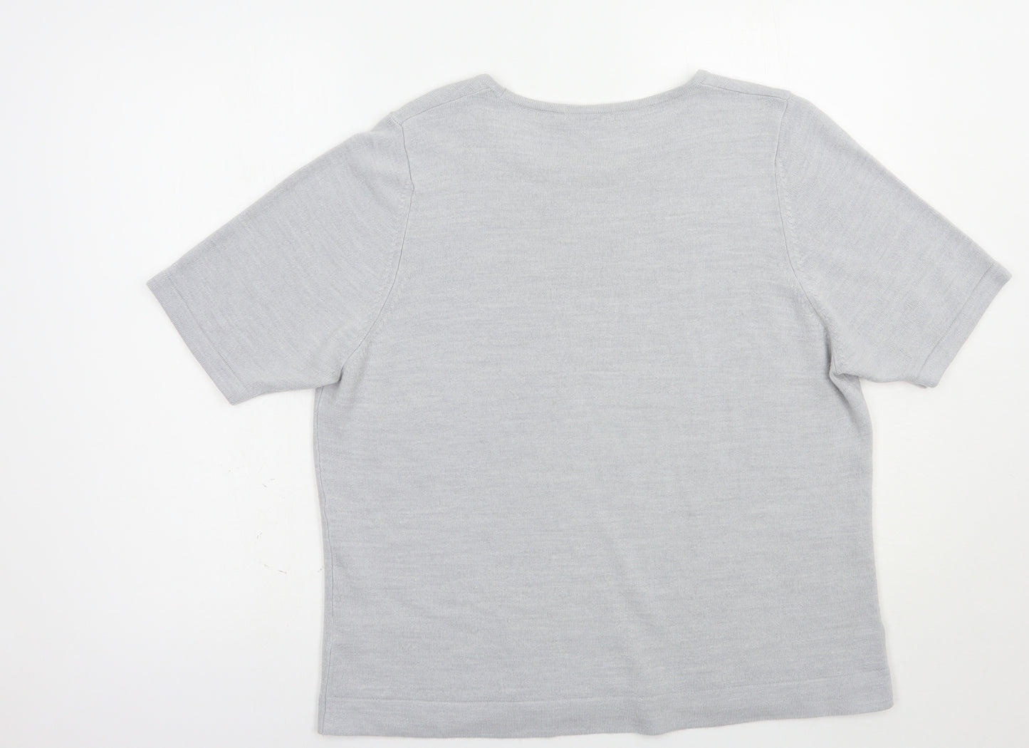 Marks and Spencer Womens Grey Boat Neck  Acrylic Pullover Jumper Size 20