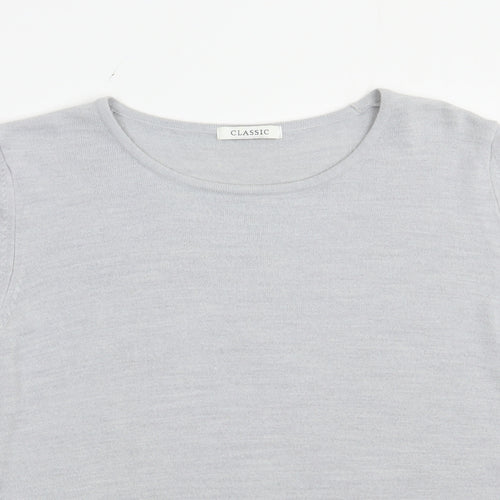 Marks and Spencer Womens Grey Boat Neck  Acrylic Pullover Jumper Size 20