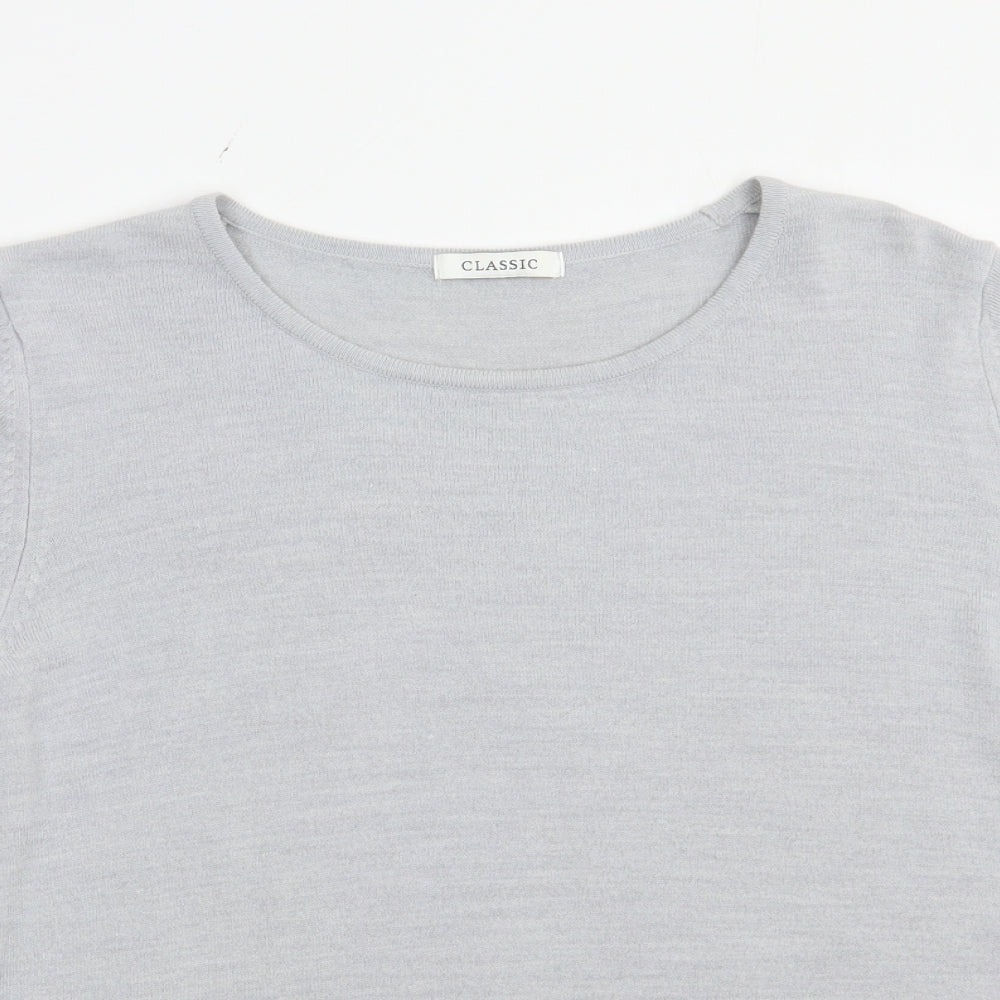 Marks and Spencer Womens Grey Boat Neck  Acrylic Pullover Jumper Size 20