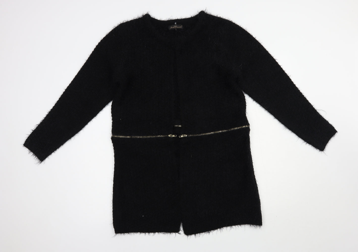 Mudflower Womens Black   Overcoat Coatigan Size M  Hook & Eye