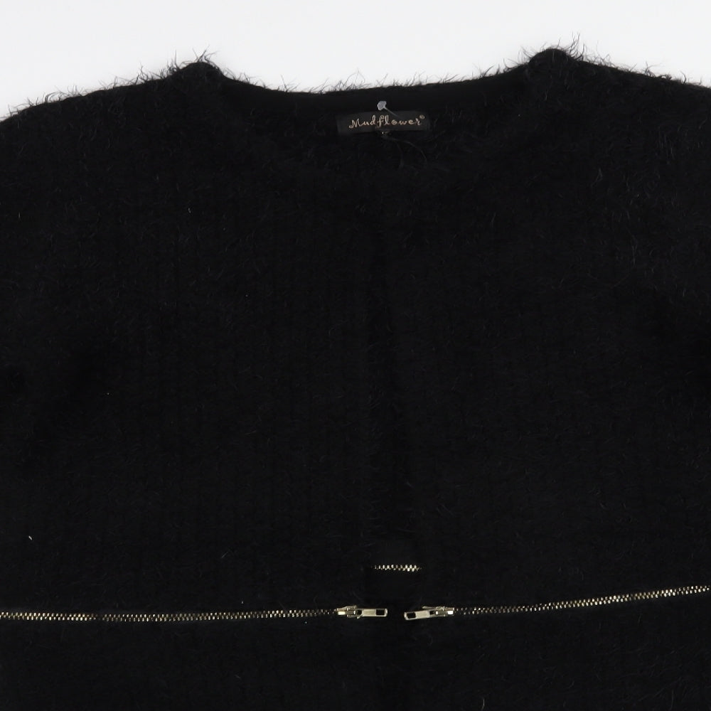 Mudflower Womens Black   Overcoat Coatigan Size M  Hook & Eye