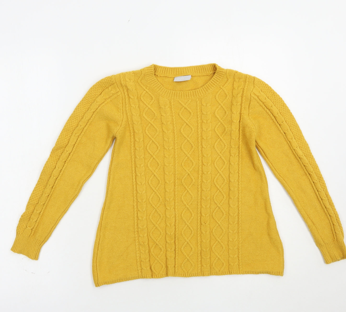 Matalan Girls Yellow Crew Neck  Viscose Pullover Jumper Size 11 Years  Pullover
