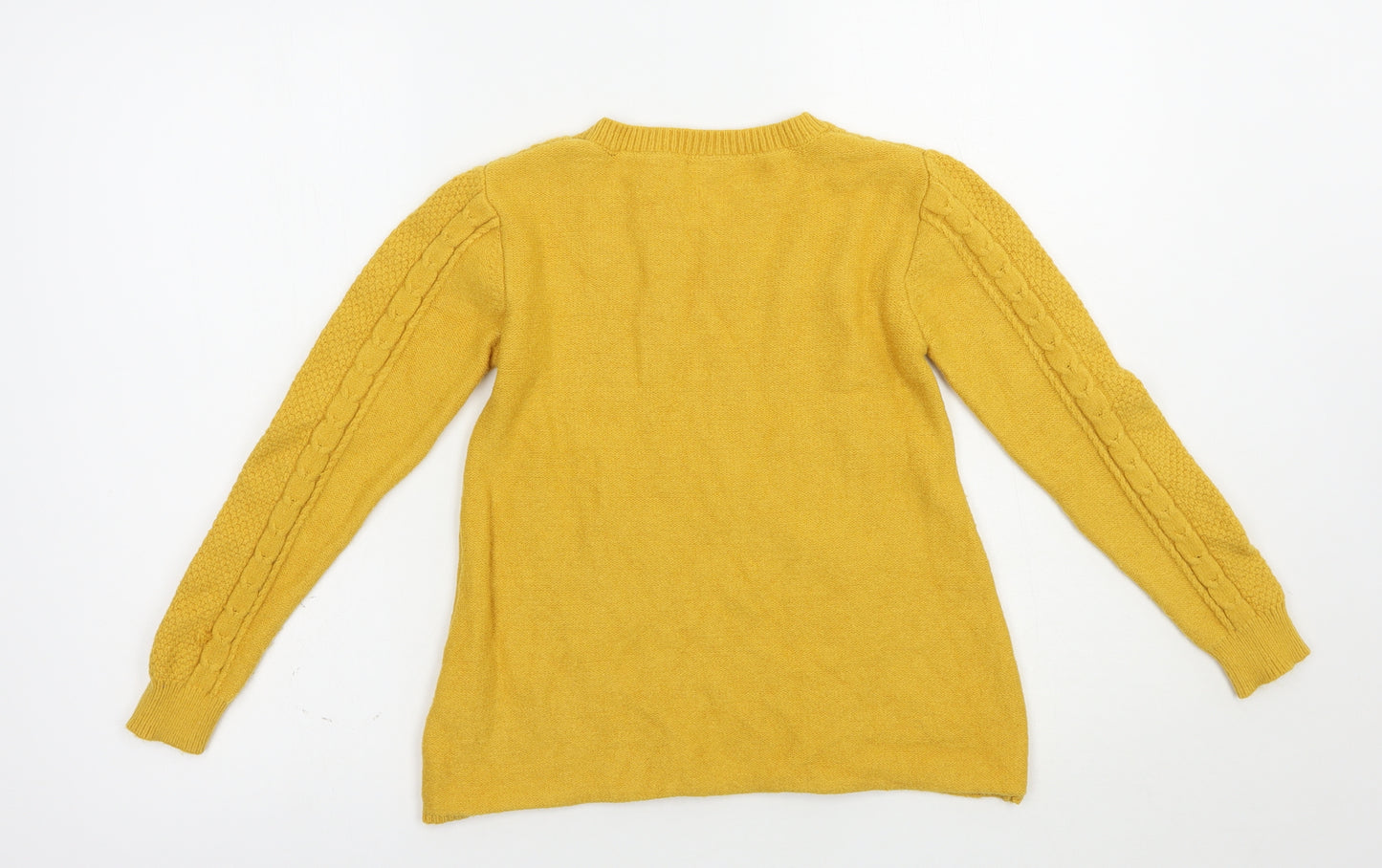 Matalan Girls Yellow Crew Neck  Viscose Pullover Jumper Size 11 Years  Pullover