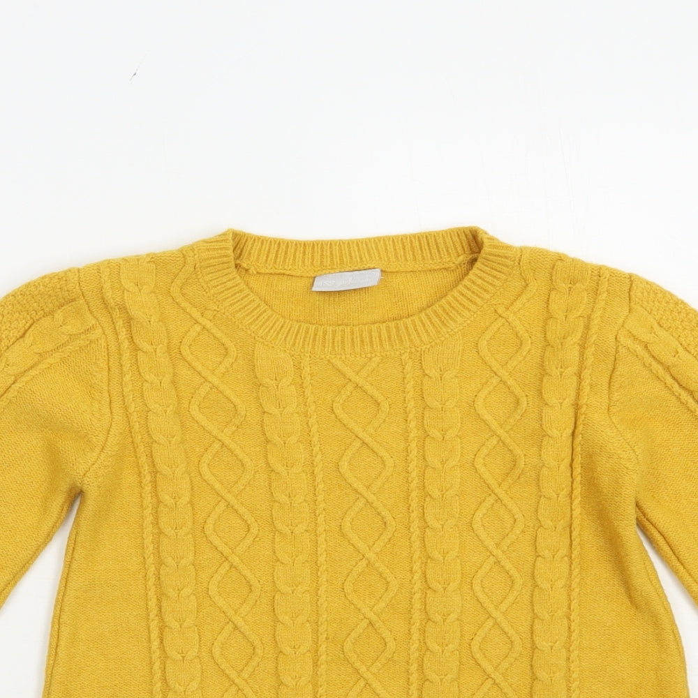 Matalan Girls Yellow Crew Neck  Viscose Pullover Jumper Size 11 Years  Pullover
