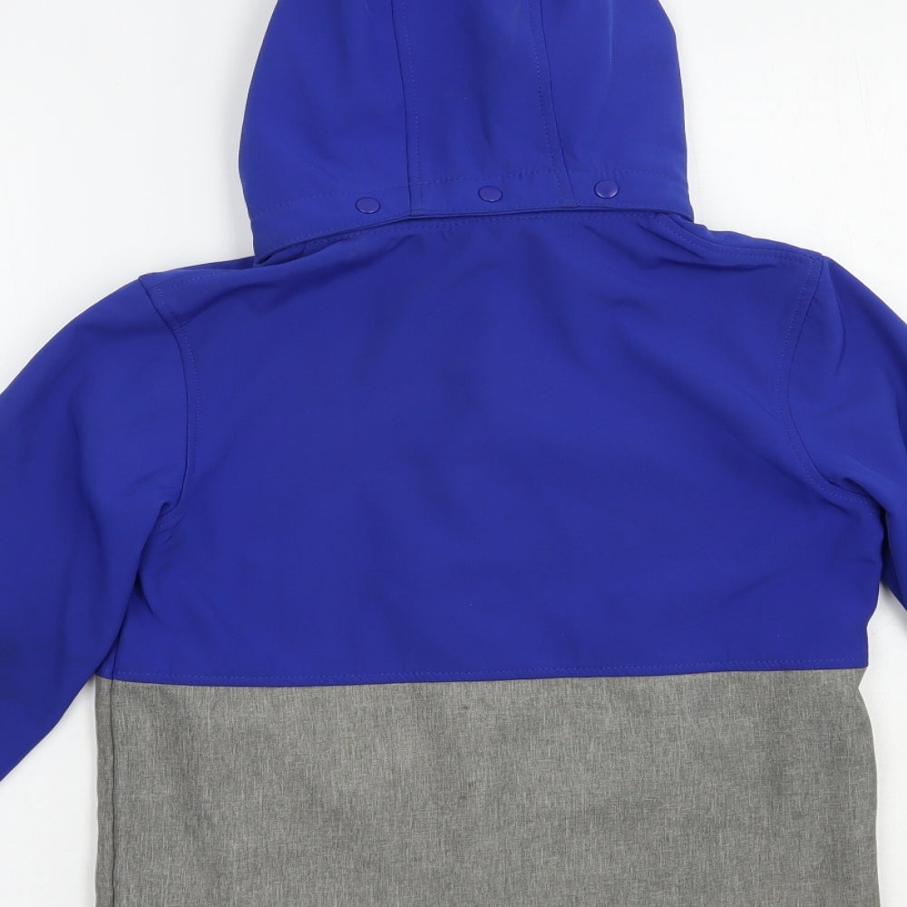 Mountain Warehouse Boys Blue Colourblock  Windbreaker Jacket Size 9-10 Years  Zip