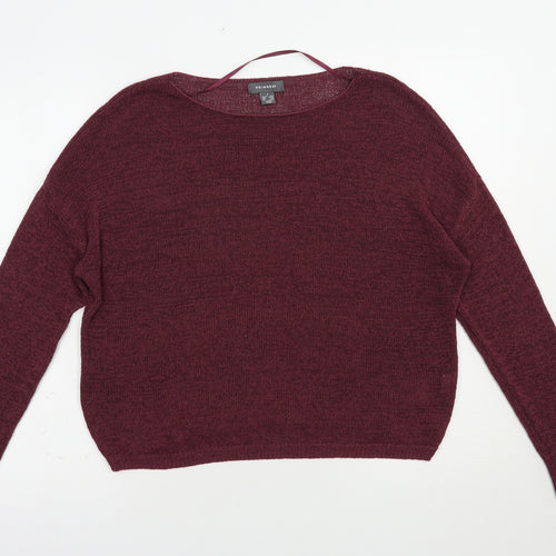 Primark Womens Purple Boat Neck  Nylon Pullover Jumper Size 10