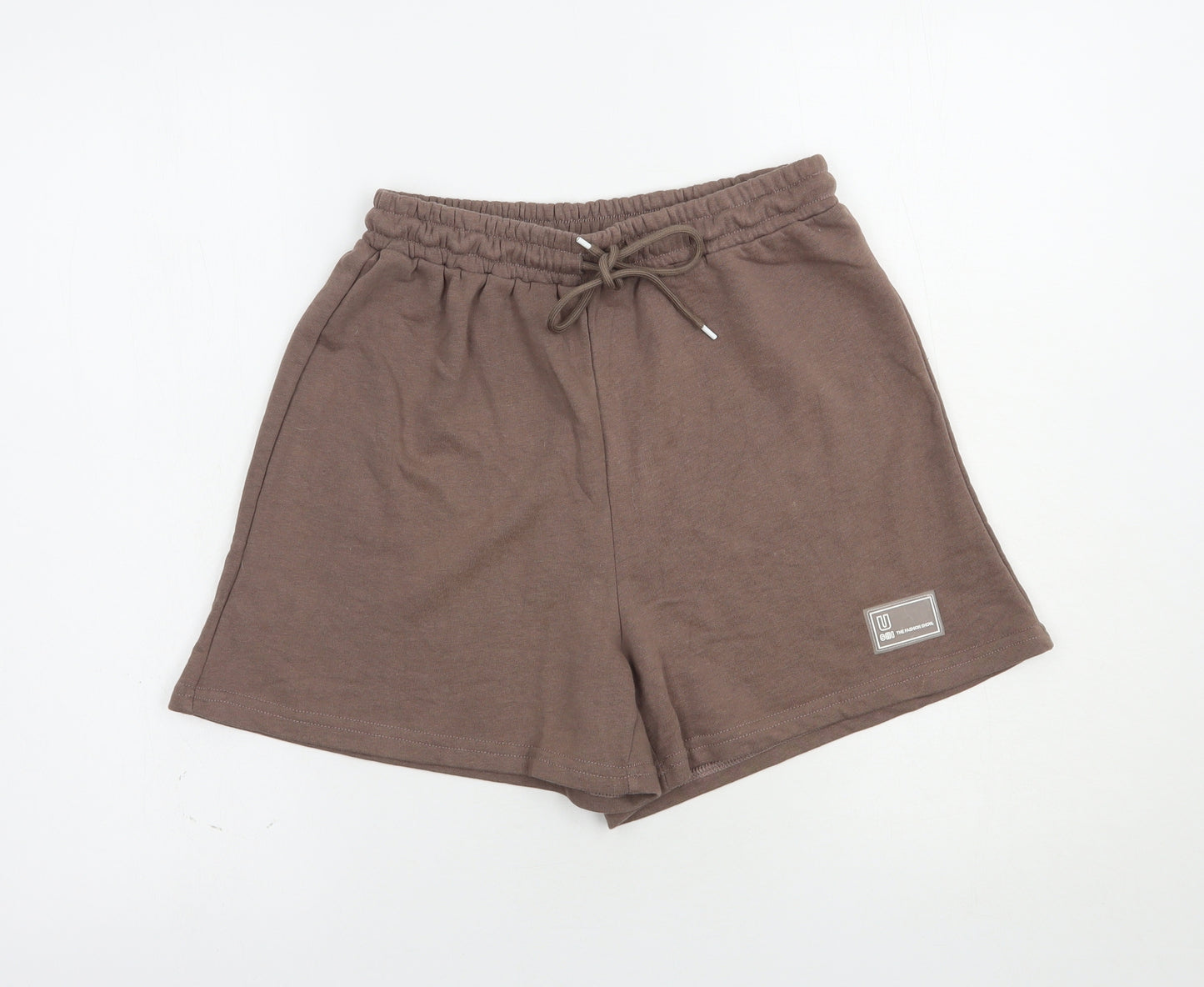 SheIn Womens Brown  Cotton Sweat Shorts Size XS L4 in Regular Drawstring