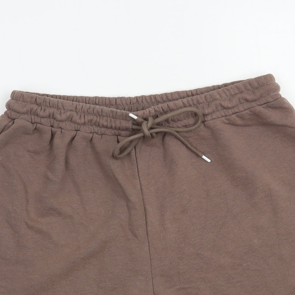 SheIn Womens Brown  Cotton Sweat Shorts Size XS L4 in Regular Drawstring