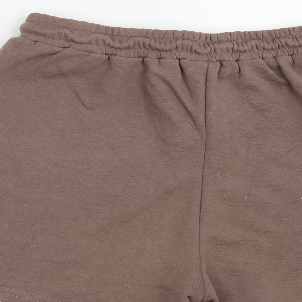 SheIn Womens Brown  Cotton Sweat Shorts Size XS L4 in Regular Drawstring