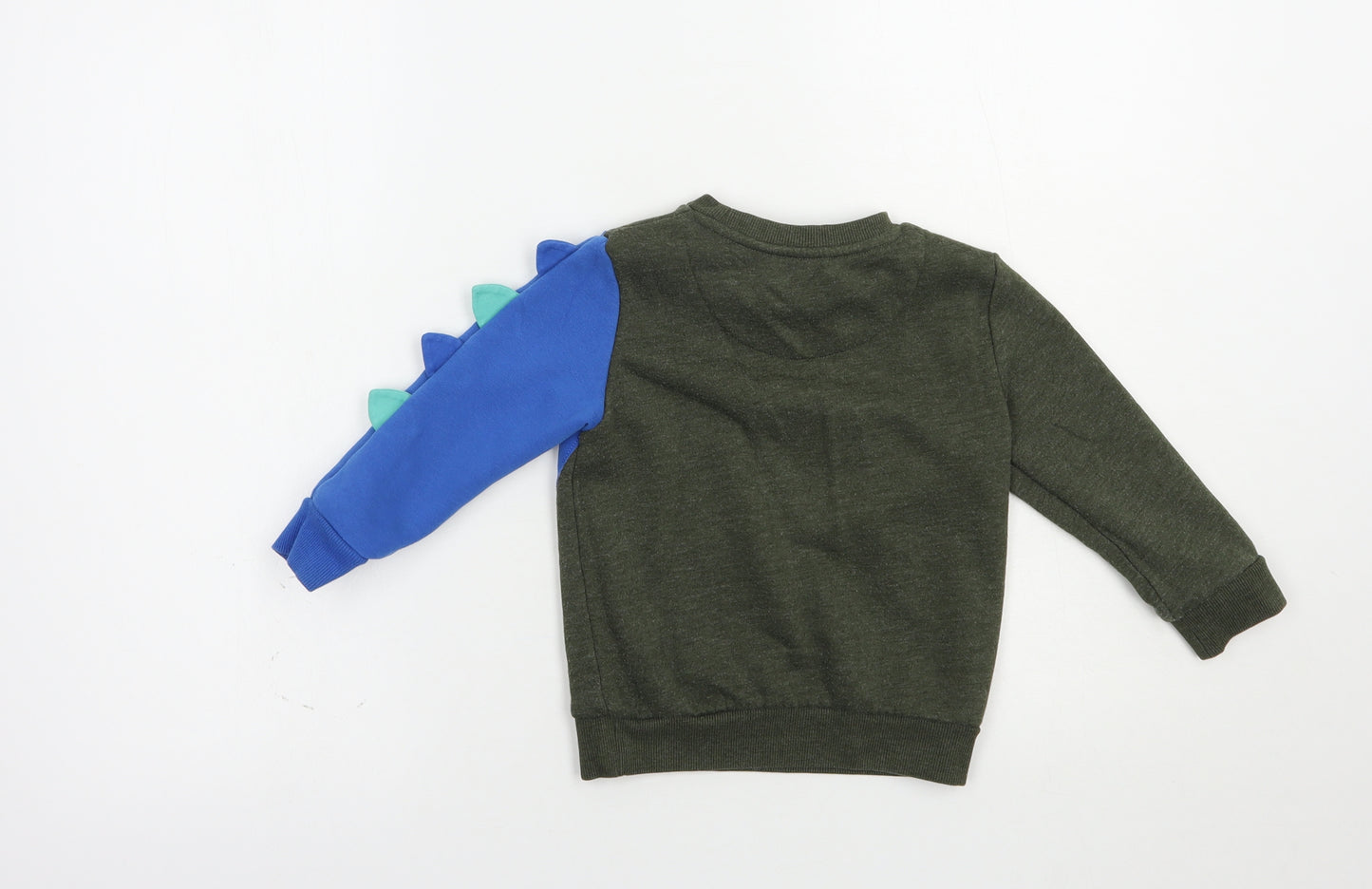 F&F Boys Green  Cotton Pullover Sweatshirt Size 2-3 Years  Pullover - Dino