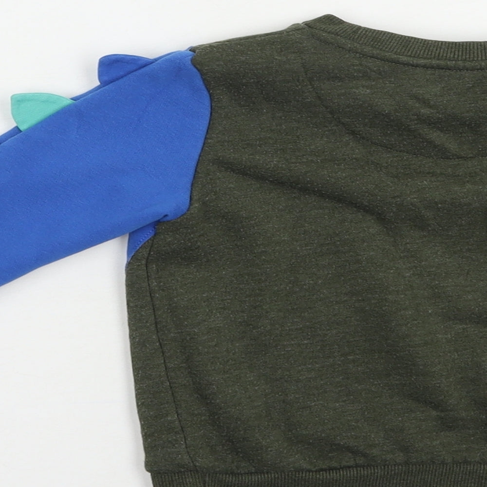 F&F Boys Green  Cotton Pullover Sweatshirt Size 2-3 Years  Pullover - Dino