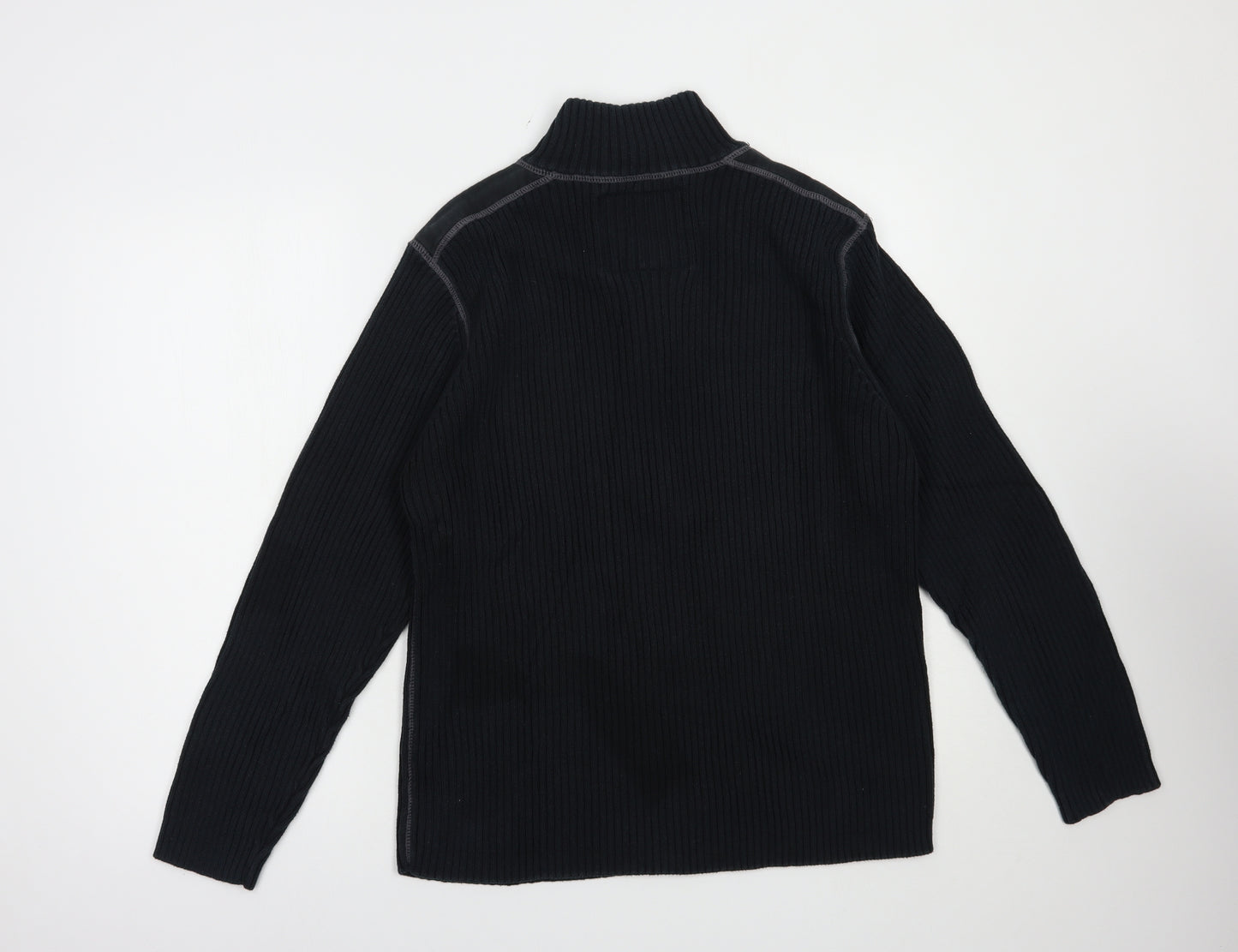 NEXT Mens Blue High Neck  Cotton Full Zip Jumper Size L
