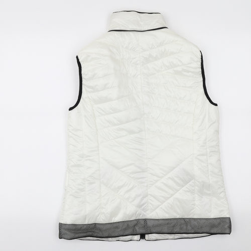 Happy Duck Womens White   Gilet Coat Size 12  Zip