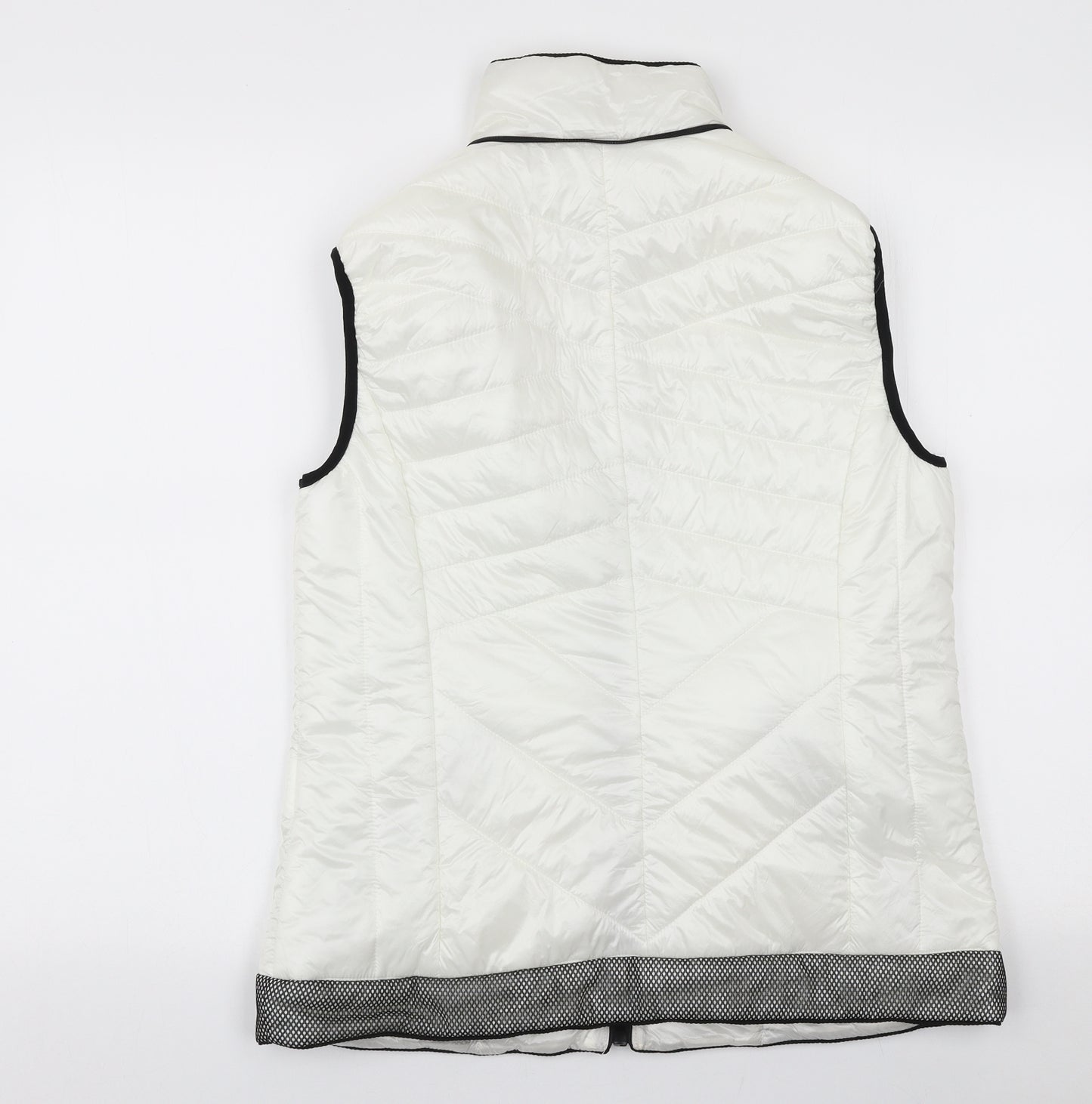 Happy Duck Womens White   Gilet Coat Size 12  Zip