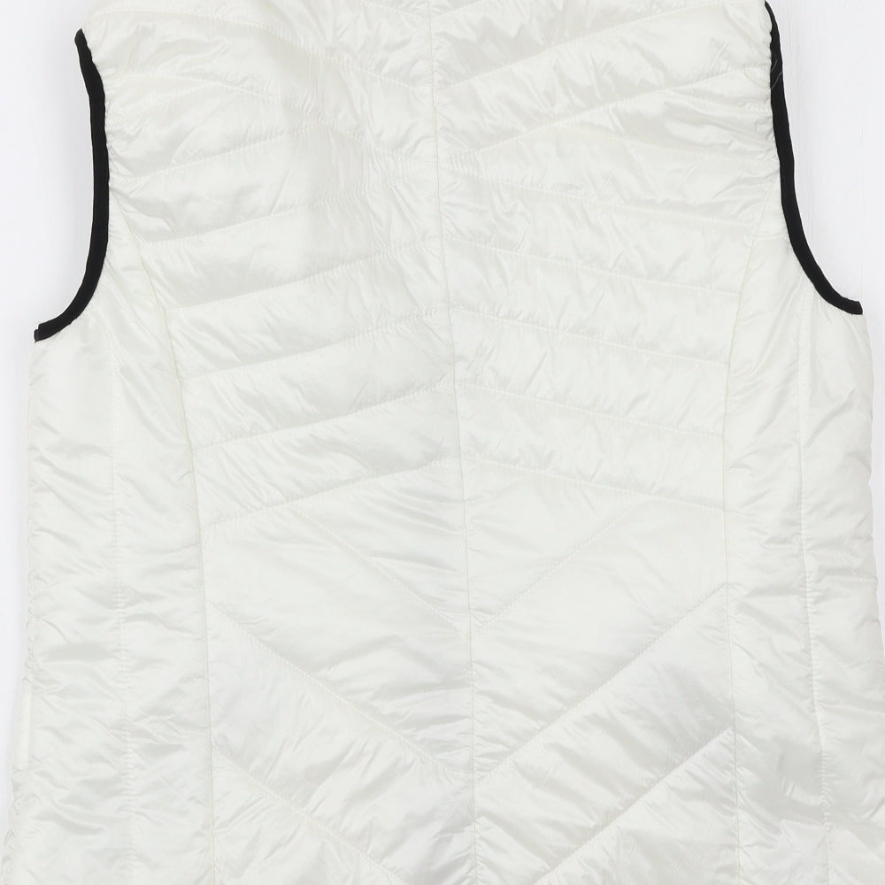 Happy Duck Womens White   Gilet Coat Size 12  Zip
