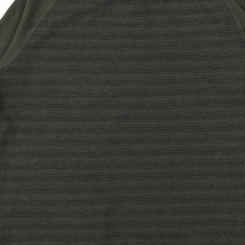 Mountain Warehouse Mens Green Striped Cotton Pullover Sweatshirt Size XL
