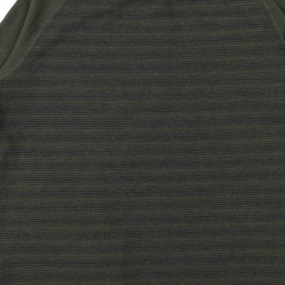 Mountain Warehouse Mens Green Striped Cotton Pullover Sweatshirt Size XL