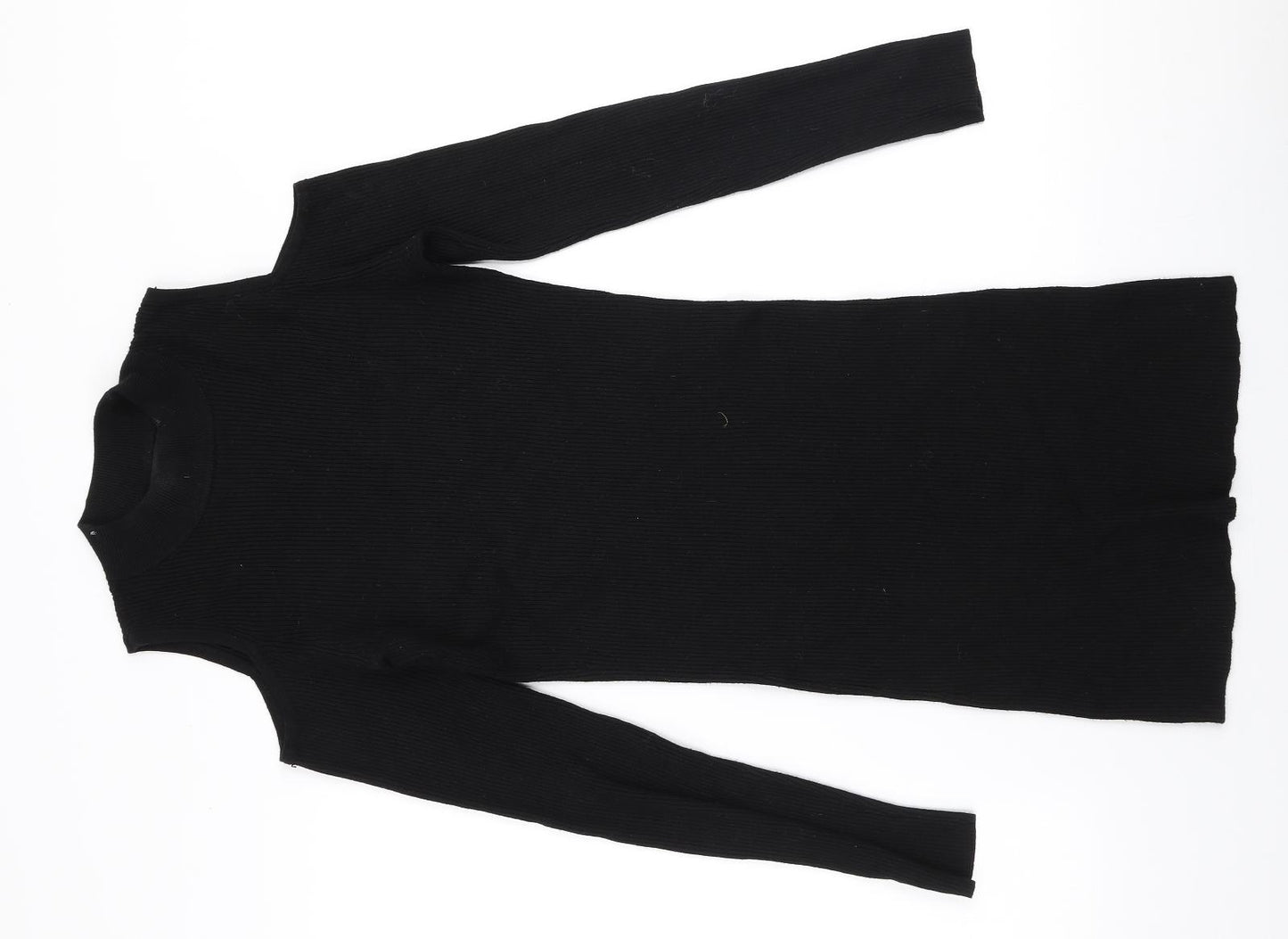 Primark Womens Black High Neck  Viscose Pullover Jumper Size 12