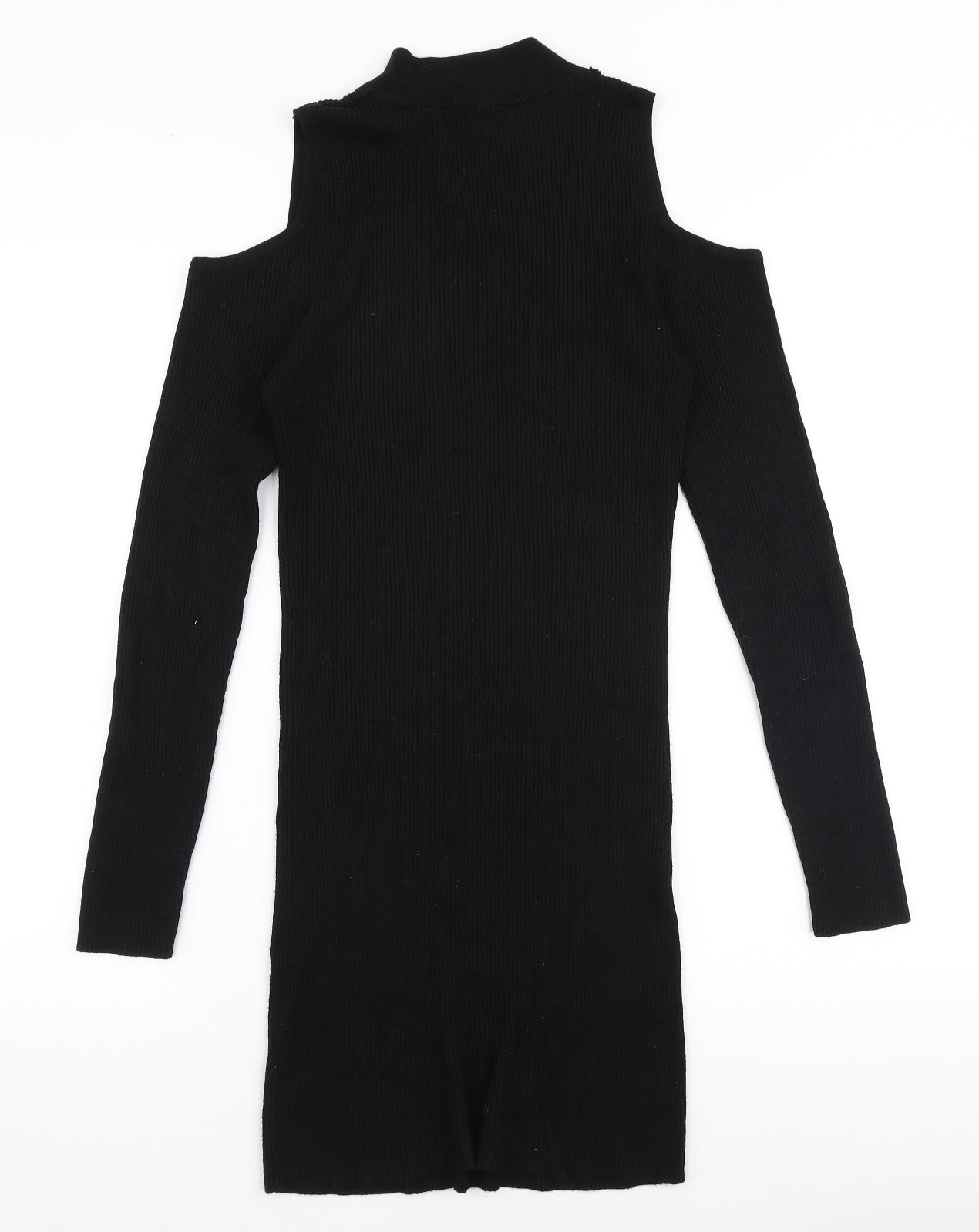 Primark Womens Black High Neck  Viscose Pullover Jumper Size 12