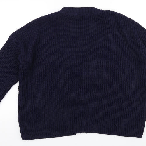 Studio Womens Blue V-Neck  Acrylic Cardigan Jumper Size 12