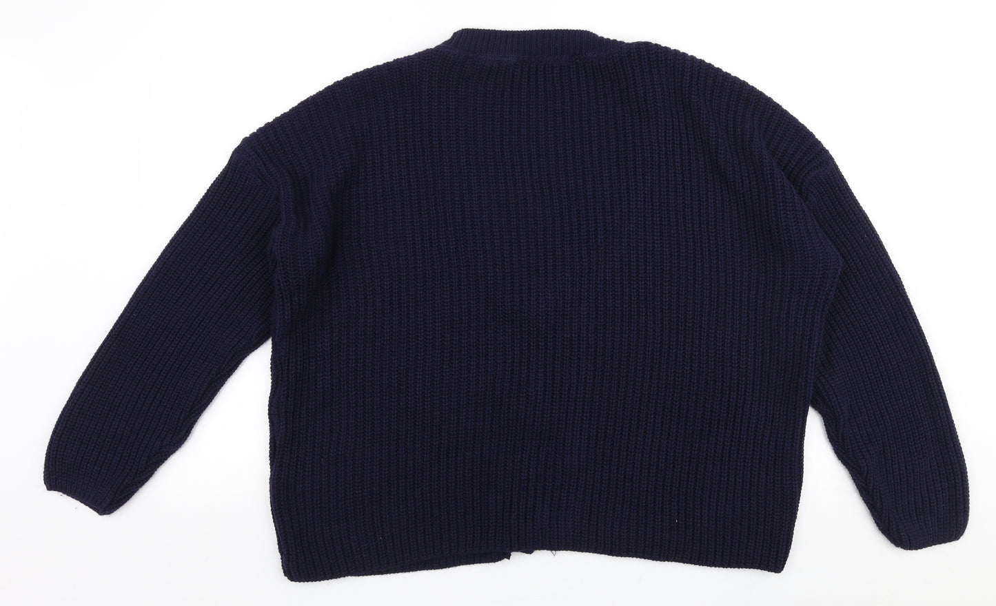 Studio Womens Blue V-Neck  Acrylic Cardigan Jumper Size 12