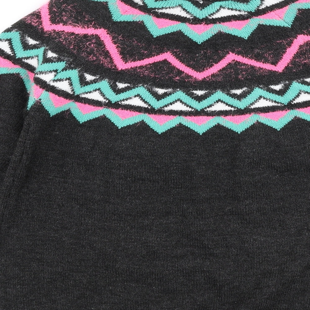 Papaya Womens Multicoloured High Neck  Acrylic Pullover Jumper Size M   - Christmas