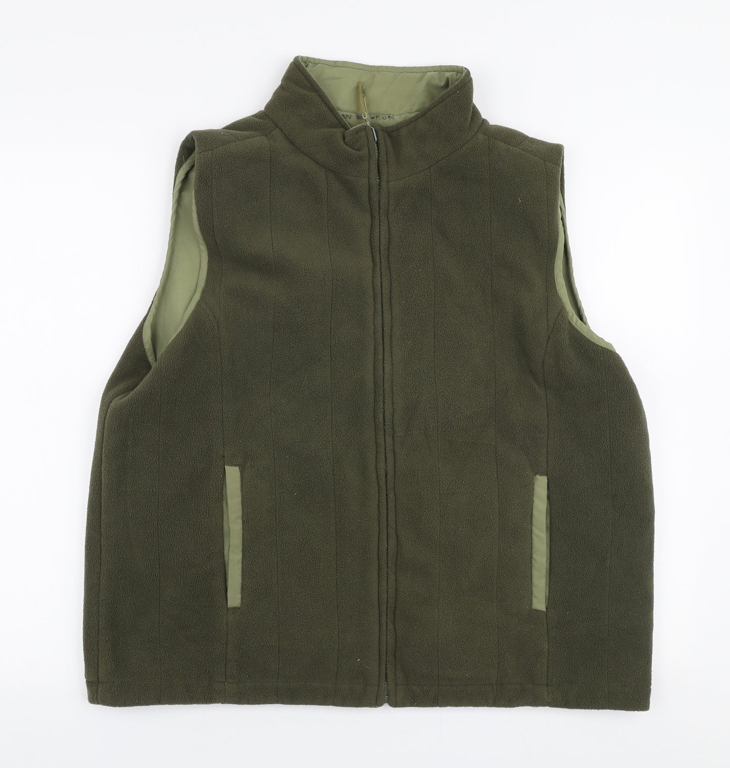 Bonmarche Womens Green   Gilet Coat Size M  Zip - Reversible