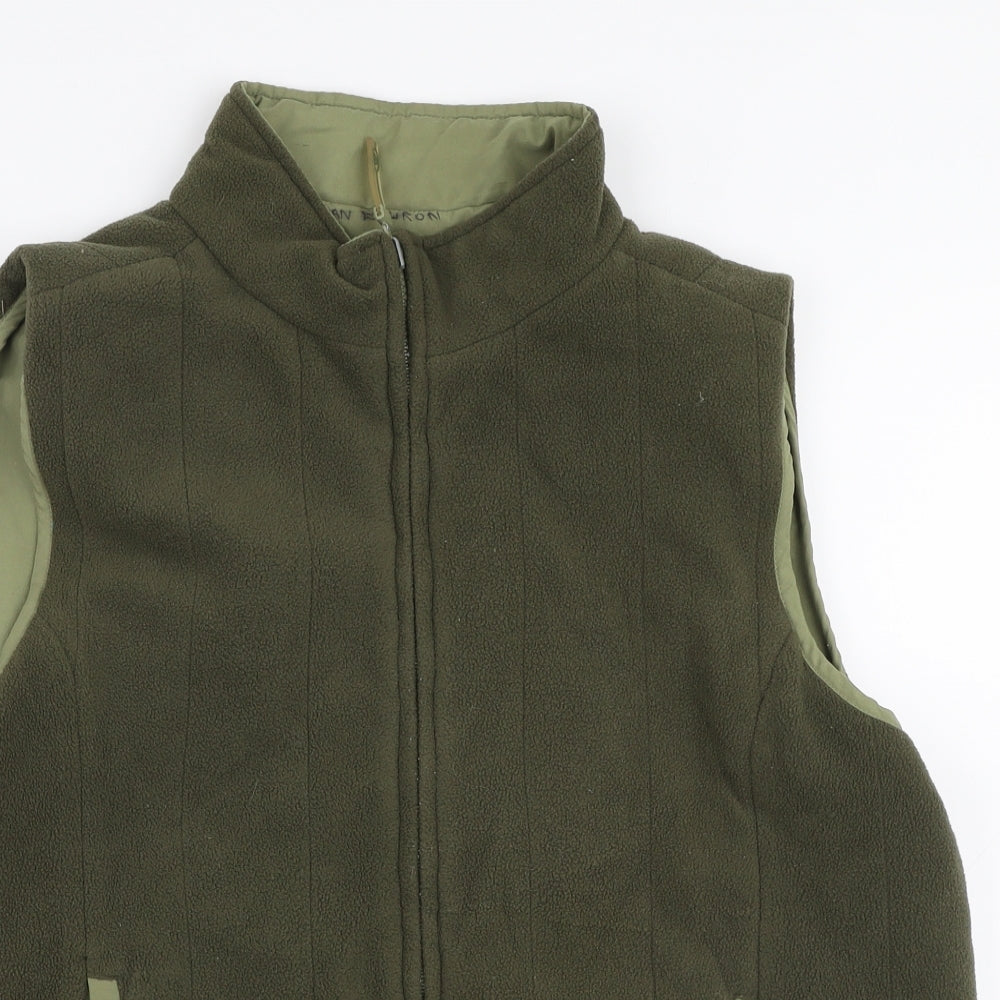 Bonmarche Womens Green   Gilet Coat Size M  Zip - Reversible