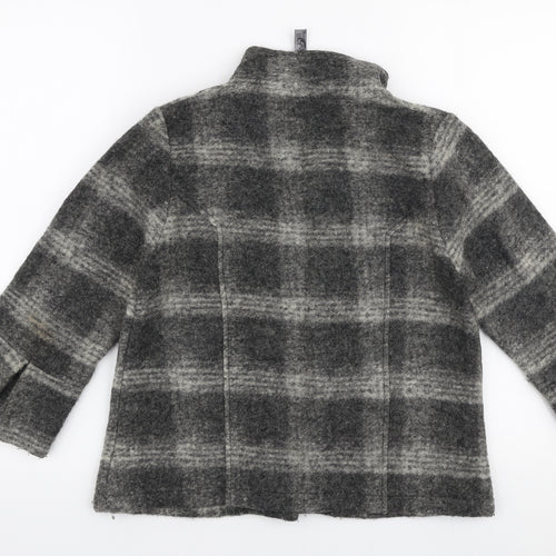 NEXT Womens Grey Plaid  Jacket  Size 10  Button
