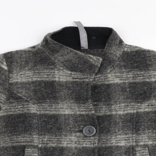 NEXT Womens Grey Plaid  Jacket  Size 10  Button