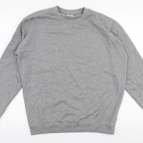CS Mens Grey  Polyester Pullover Sweatshirt Size M