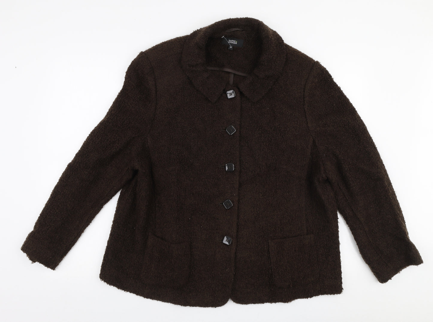 Marks and Spencer Womens Brown   Jacket Coat Size 24  Button
