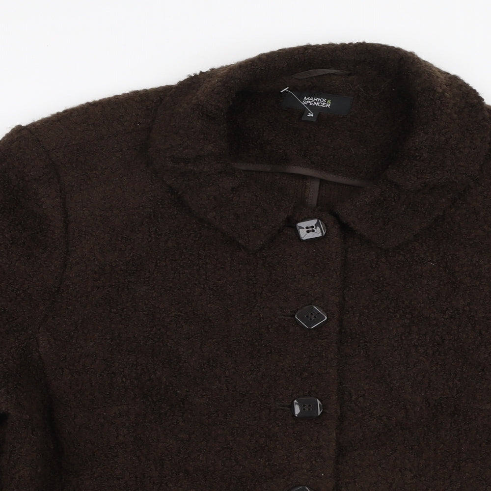 Marks and Spencer Womens Brown   Jacket Coat Size 24  Button