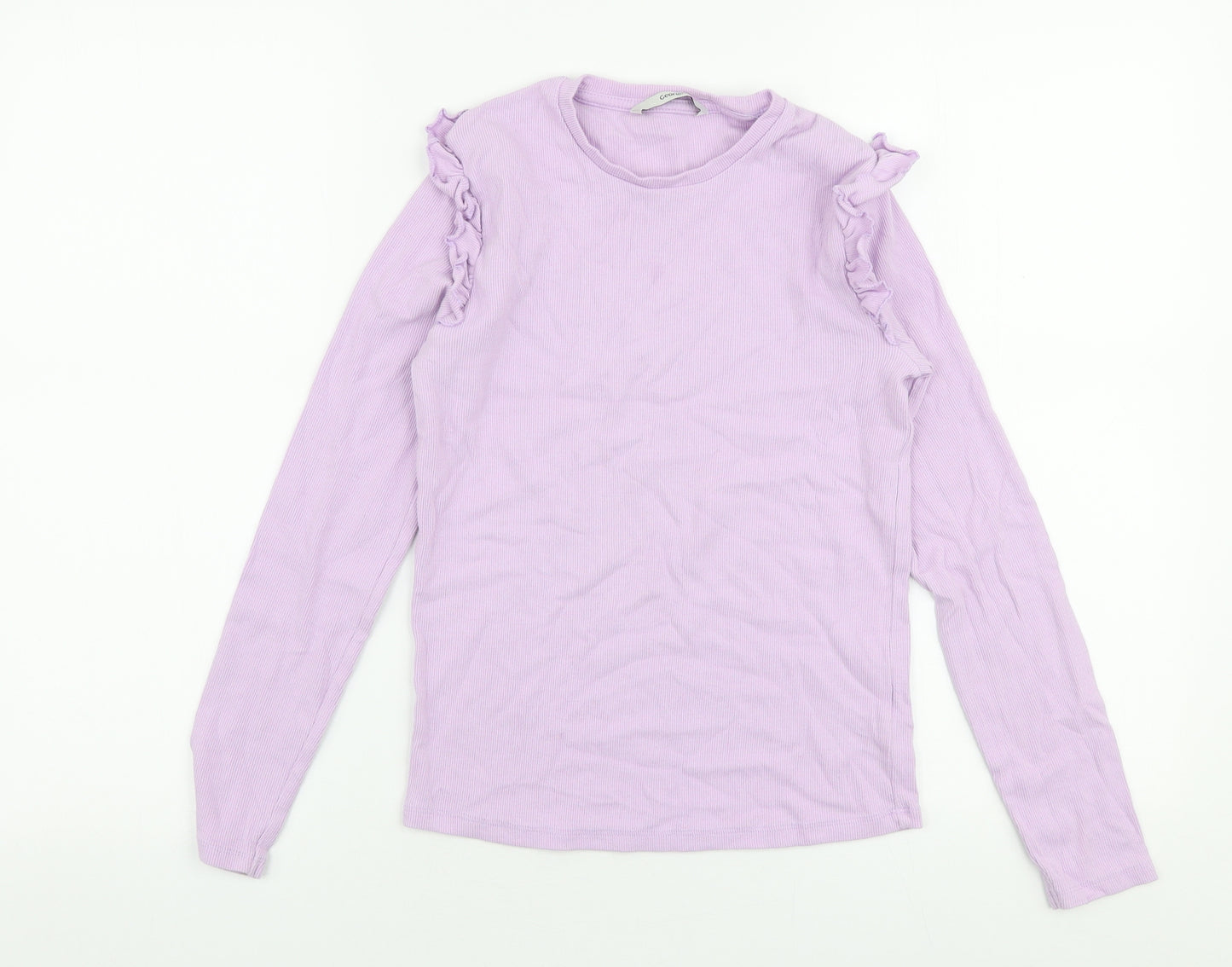 George Girls Purple  Cotton Pullover T-Shirt Size 12-13 Years Round Neck Pullover