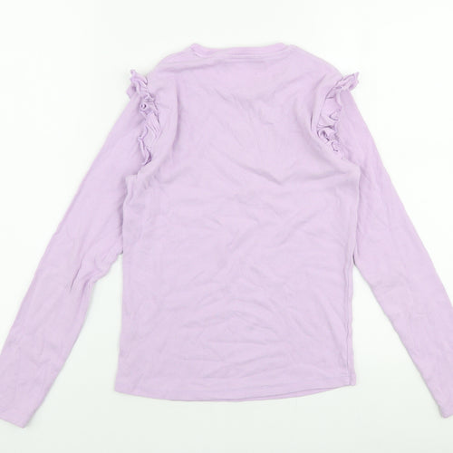 George Girls Purple  Cotton Pullover T-Shirt Size 12-13 Years Round Neck Pullover