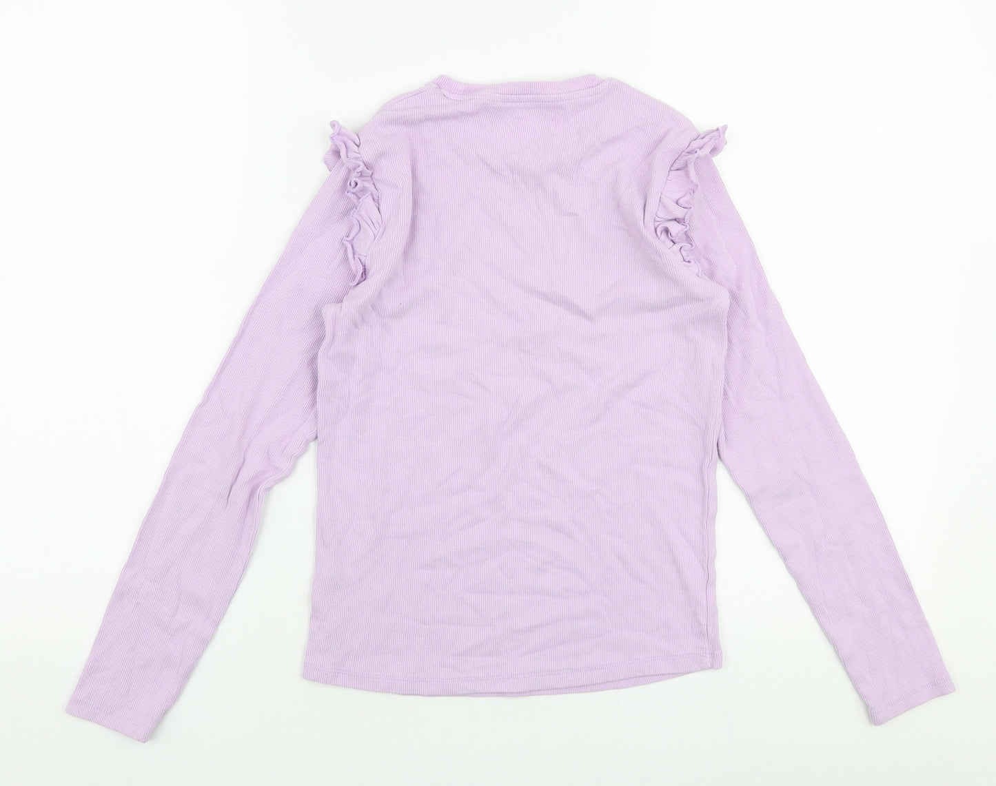 George Girls Purple  Cotton Pullover T-Shirt Size 12-13 Years Round Neck Pullover