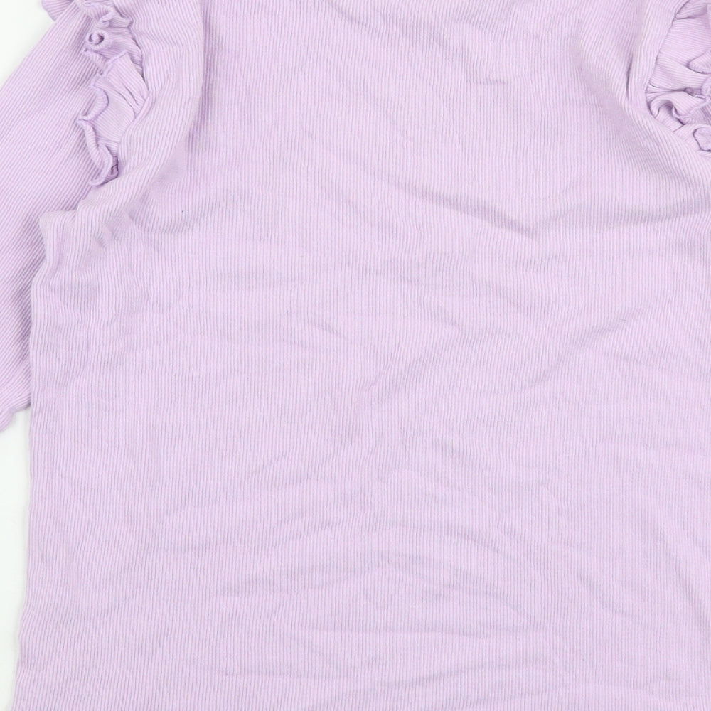 George Girls Purple  Cotton Pullover T-Shirt Size 12-13 Years Round Neck Pullover