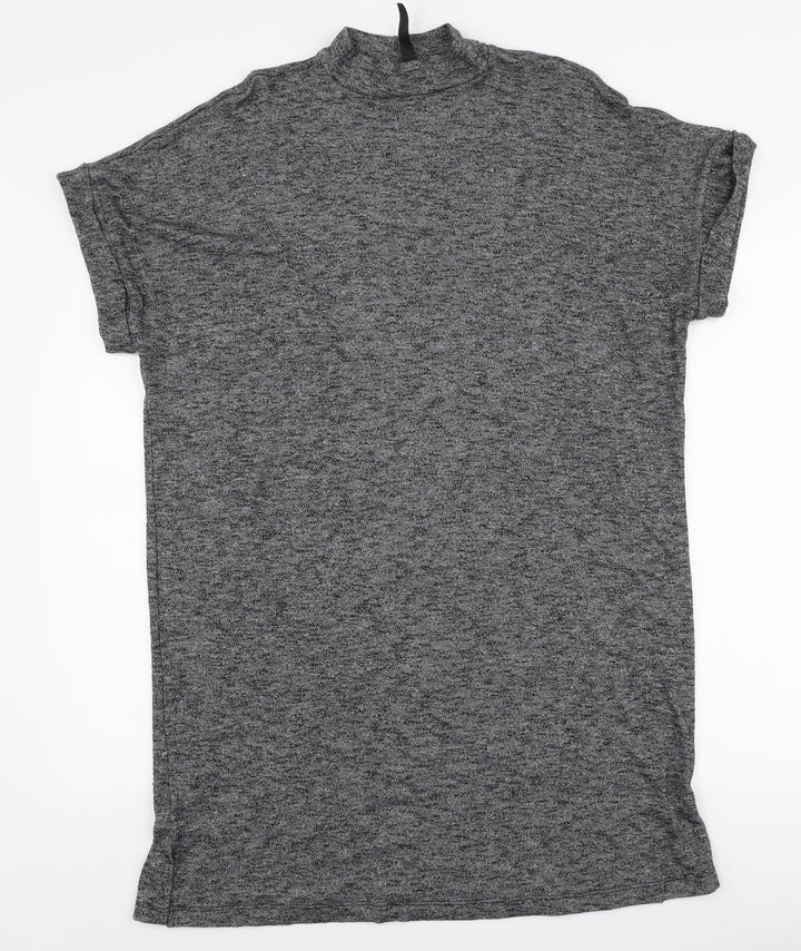 Woolworths Womens Grey Rayon T-Shirt Dress Size M Round Neck Pullover