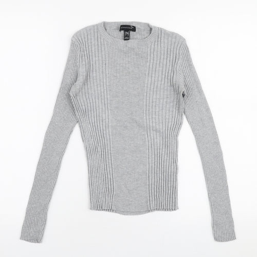 Atmosphere Womens Grey Round Neck  Nylon Pullover Jumper Size 12