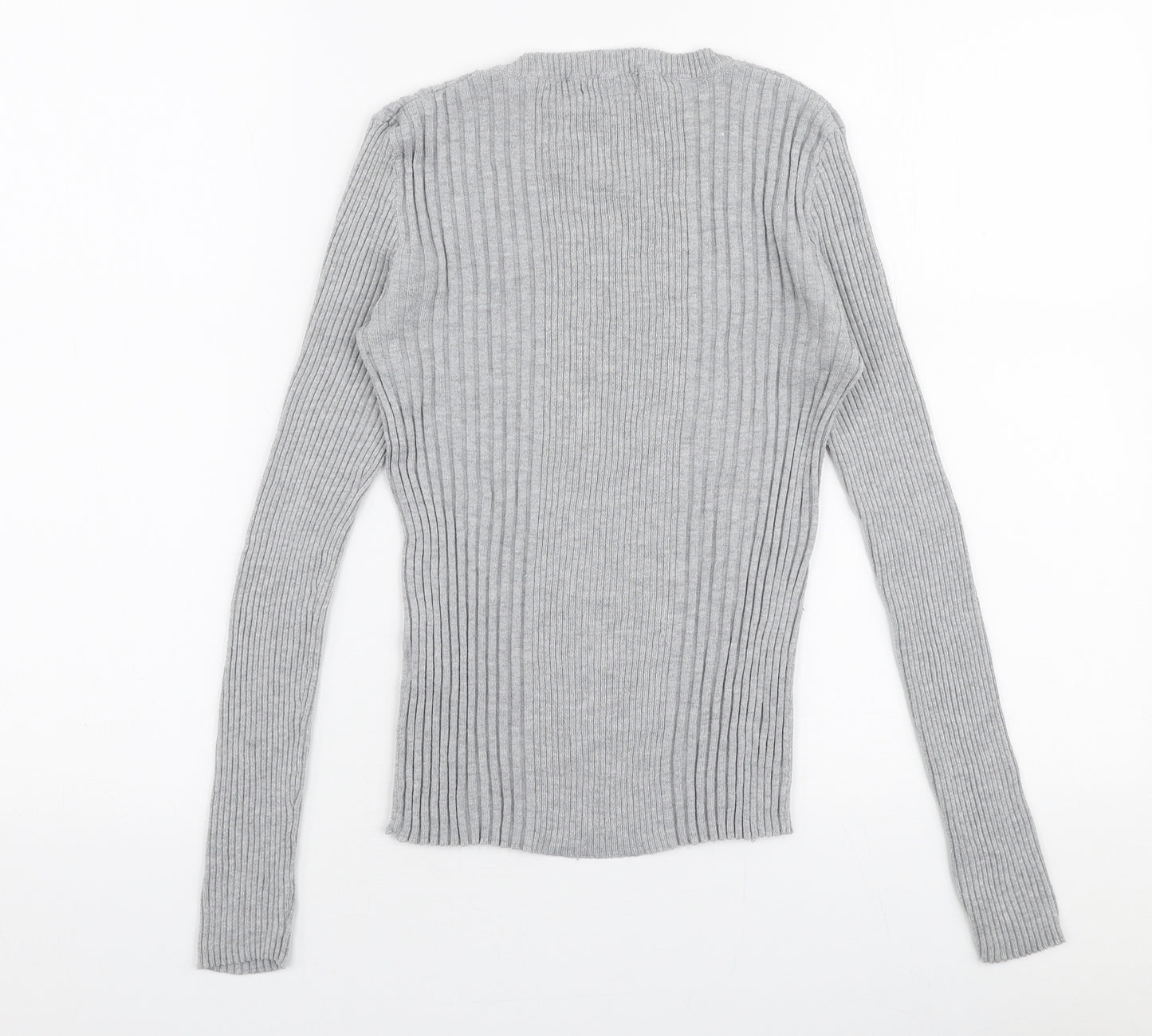 Atmosphere Womens Grey Round Neck  Nylon Pullover Jumper Size 12