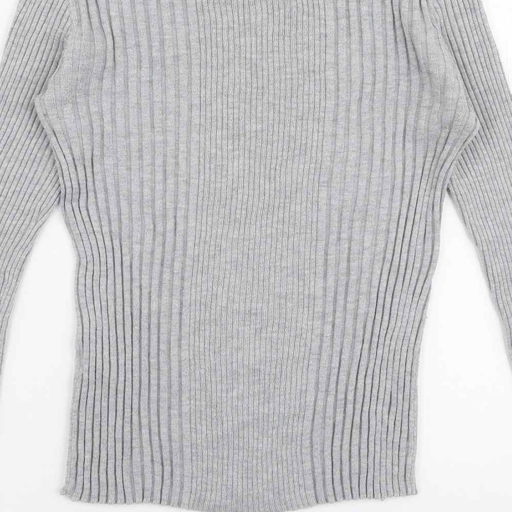 Atmosphere Womens Grey Round Neck  Nylon Pullover Jumper Size 12