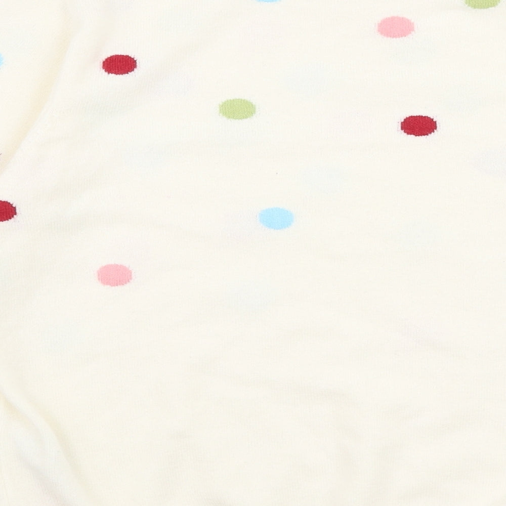 Marks and Spencer Womens Ivory Round Neck Polka Dot Acrylic Pullover Jumper Size 14