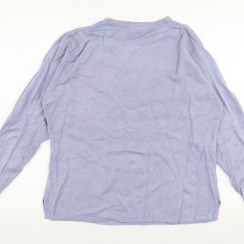 Fay Louise Womens Purple Round Neck  Acrylic Pullover Jumper Size XL