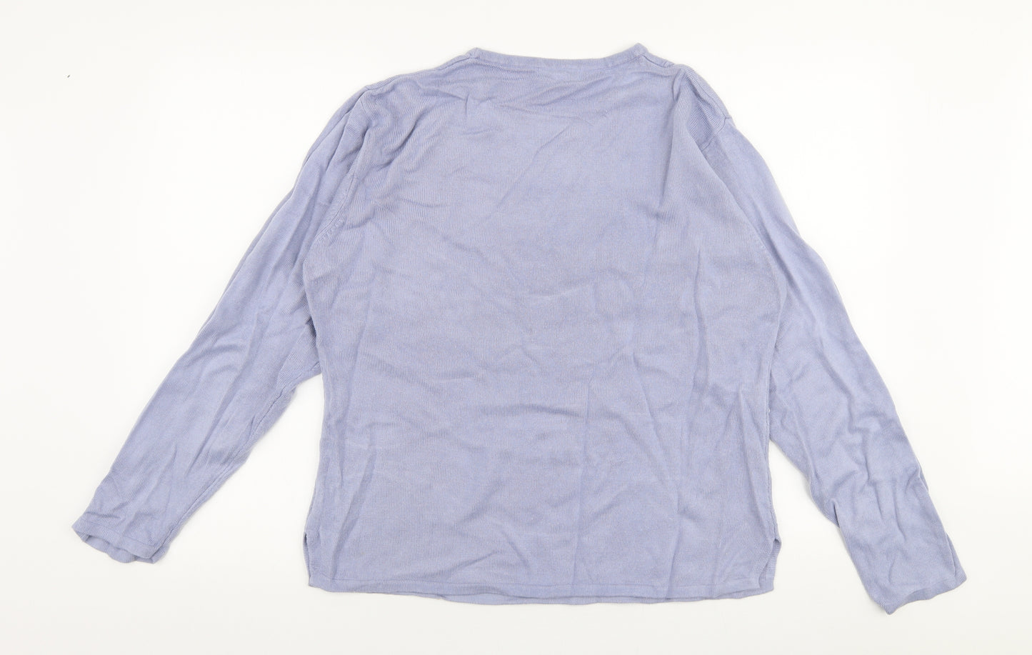 Fay Louise Womens Purple Round Neck  Acrylic Pullover Jumper Size XL