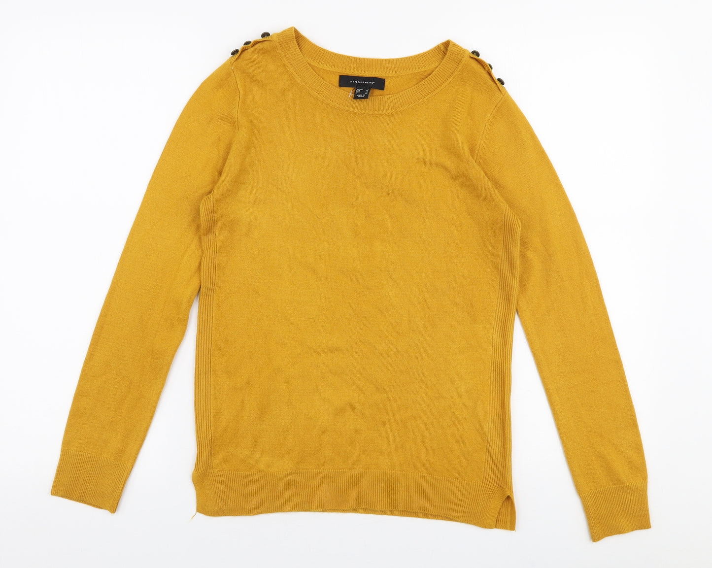 Atmosphere Womens Orange Round Neck  Acrylic Pullover Jumper Size 8