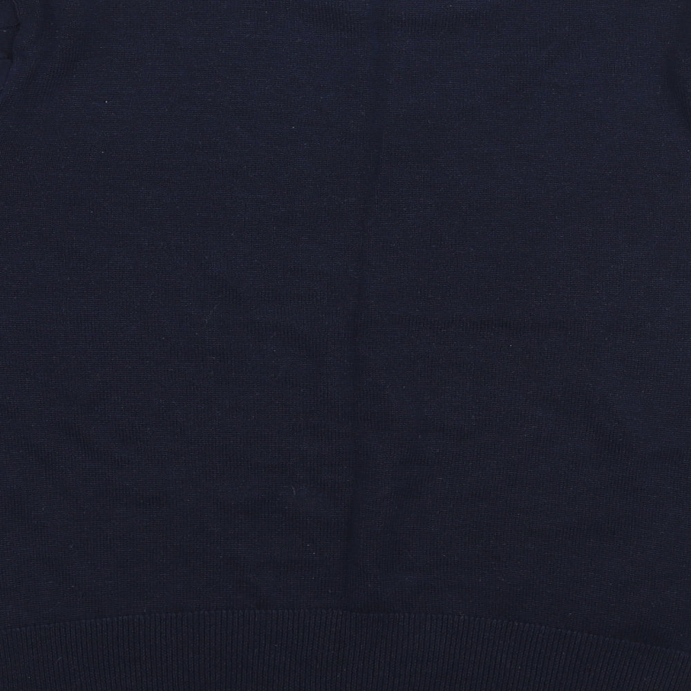 Marks and Spencer Womens Blue Round Neck  Viscose Pullover Jumper Size 16
