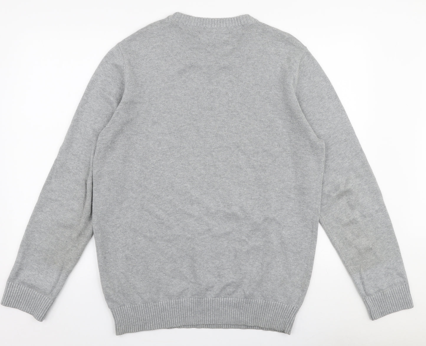 Racing bull Mens Grey Round Neck  Cotton Pullover Jumper Size M