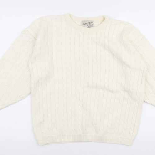 Limited Edition Knitwear Womens White Round Neck  Polyester Pullover Jumper Size M