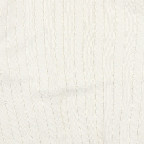 Limited Edition Knitwear Womens White Round Neck  Polyester Pullover Jumper Size M